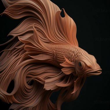 3D model Fighting fish fish (STL)